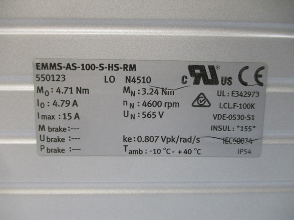 FESTO EMMS-AS-100-S-HS-RM 550123 565V 15A NSMP