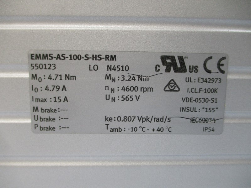 FESTO EMMS-AS-100-S-HS-RM 550123 565V 15A NSMP