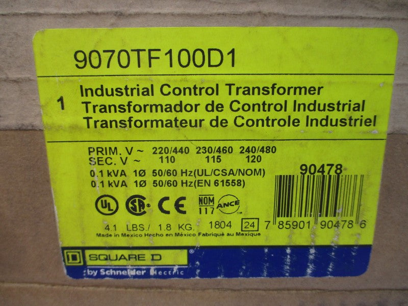 SQUARE D 9070TF100D1 480V NSMP
