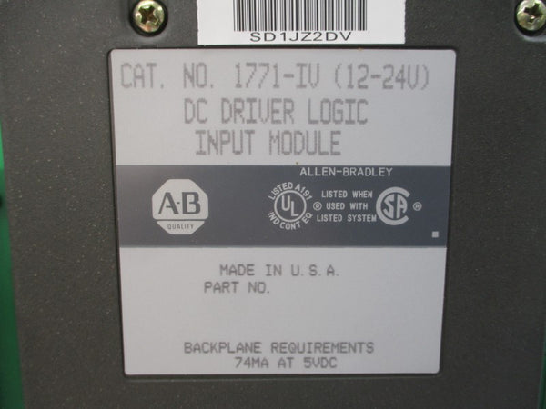 ALLEN BRADLEY 1771-IV 12-24VDC NSMP