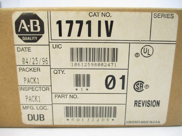 ALLEN BRADLEY 1771-IV 12-24VDC NSMP