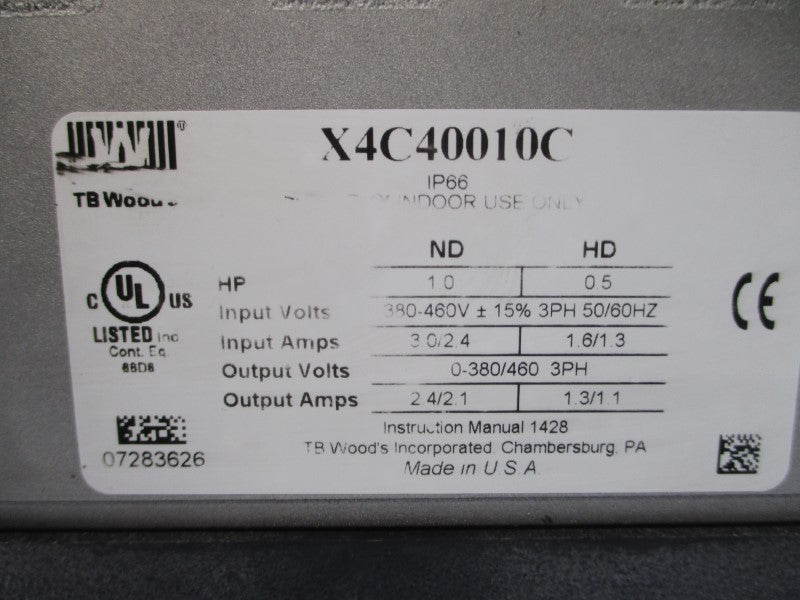 TB WOODS X4C40010C 380-460VAC 3.0/2.4A UNMP