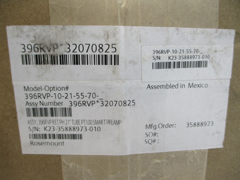 ROSEMOUNT 396RVP-10-21-55-70 NSMP