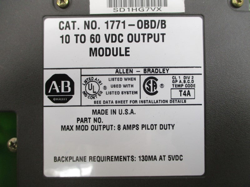 ALLEN BRADLEY 1771-OBD SER. B 10-60VDC 8A NSMP