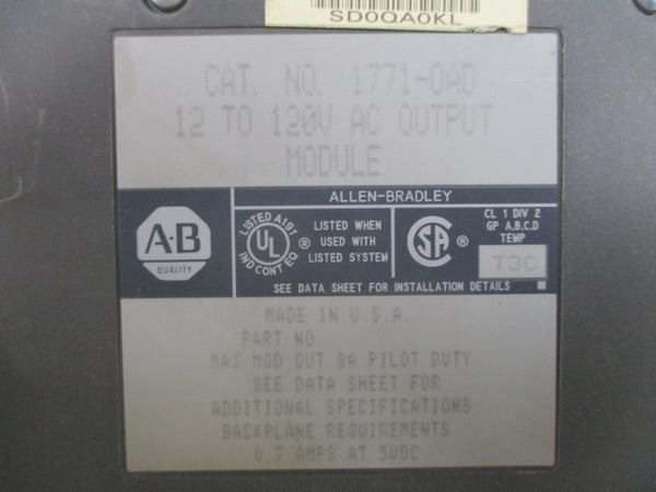 ALLEN BRADLEY 1771-OAD 12-120VAC 8A REMAN