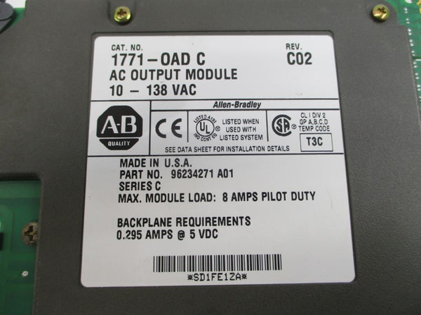 ALLEN BRADLEY 1771-OAD SER. C 10-138VAC 8A REV. C02 NSMP