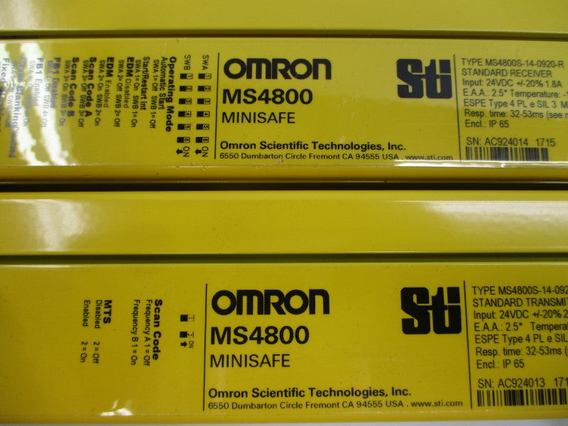 OMRON MS4800S-14-0920-10X-10R-RM2AP 70230-2984 24VDC NSMP