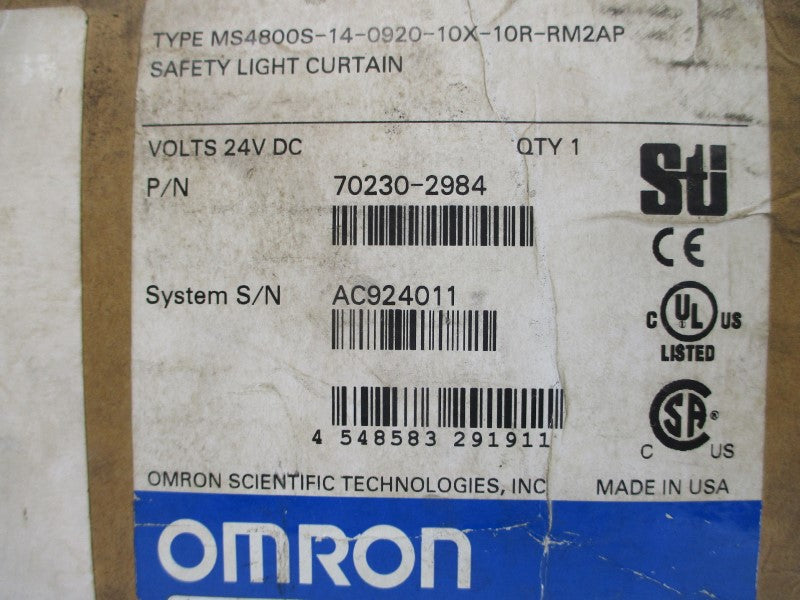OMRON MS4800S-14-0920-10X-10R-RM2AP 70230-2984 24VDC NSMP