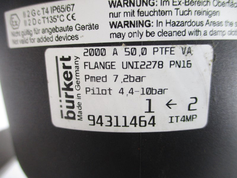 BURKERT 2000A50.0PTFEVA 94311464 NSNP