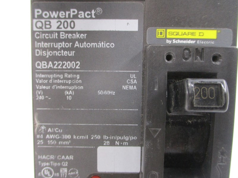SQUARE D QBA222002 240V 200A (AS PICTURED) NSNP