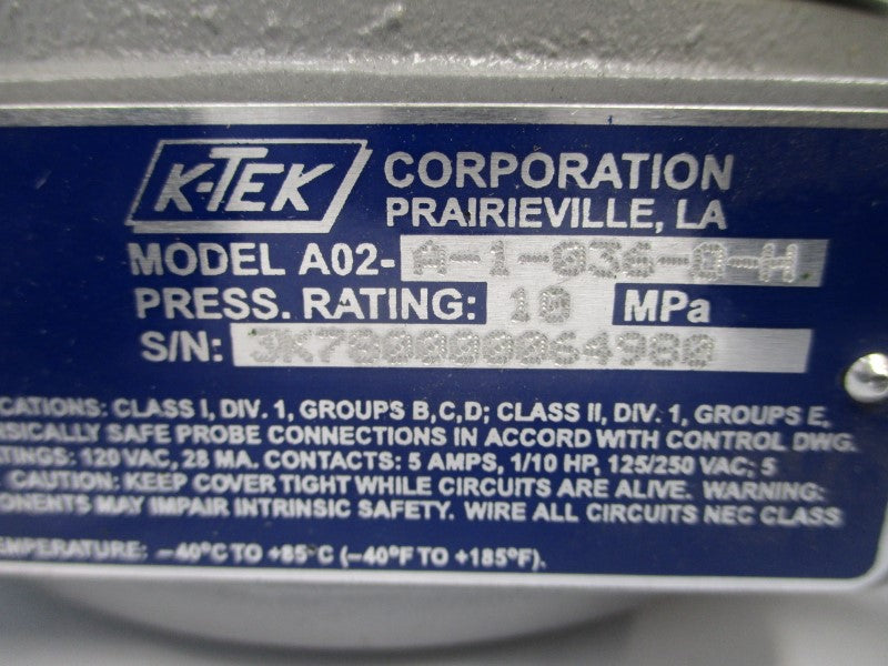 K-TEK A02-A-1-036-O-H 125/250VAC 5A NSNP