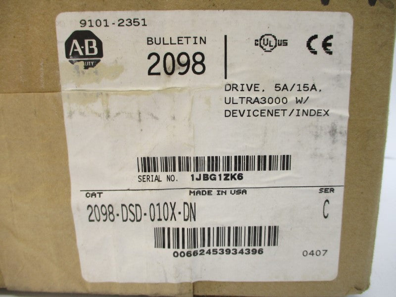 ALLEN BRADLEY 2098-DSD-010X-DN SER. C F/W V1.52 120/240VAC 15A NSMP
