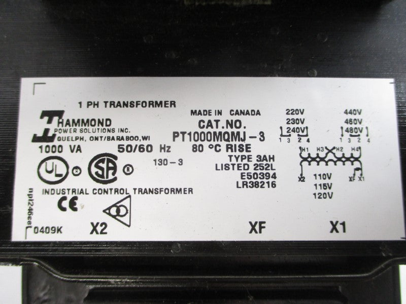HAMMOND POWER SOLUTIONS PT1000MQMJ-3 240/480V NSMP