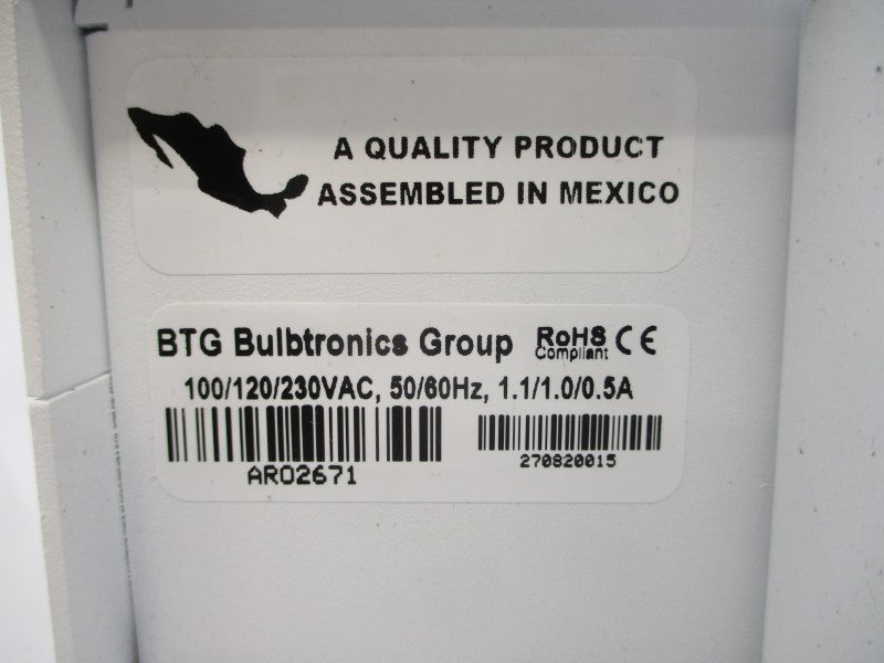 BTG BULBTRONICS GROUP LIQCX75CE 0095452 100/120/230VAC 1.1/1.0/0.5A NSNP