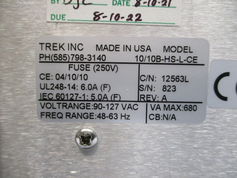 TREK 10/10B-HS-L-CE 90-127VAC 6.0A REV. A NSNP