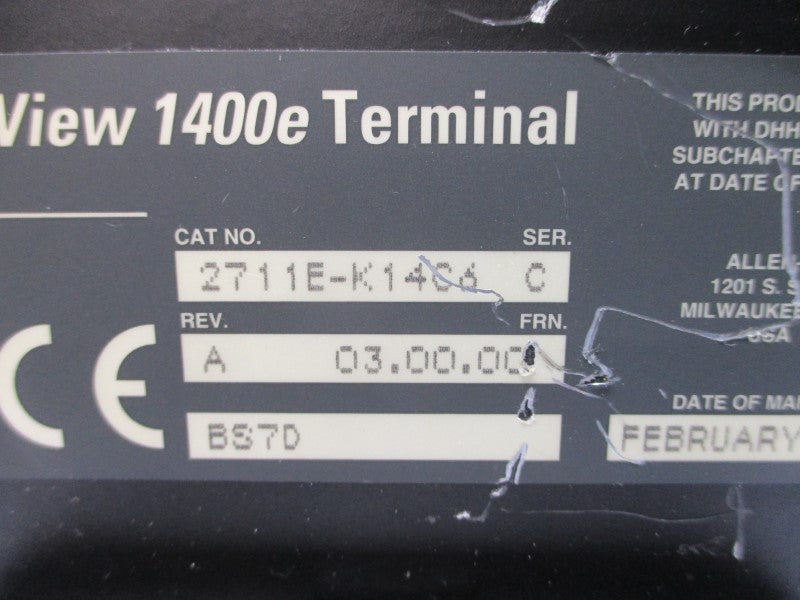 ALLEN BRADLEY 2711E-K14C6 SER. C F/W 03.00.00 115/230VAC 10A REV. A NSNP
