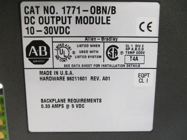 ALLEN BRADLEY 1771-OBN SER. B 10-30VDC 0.33A REV. A01 UNMP