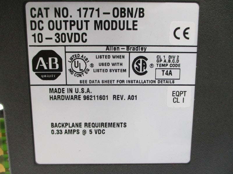 ALLEN BRADLEY 1771-OBN SER. B 10-30VDC 0.33A REV. A01 UNMP