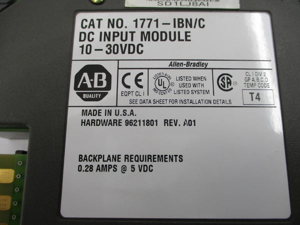 ALLEN BRADLEY 1771-IBN SER. C 10-30VDC 0.28A REV. A01 UNMP