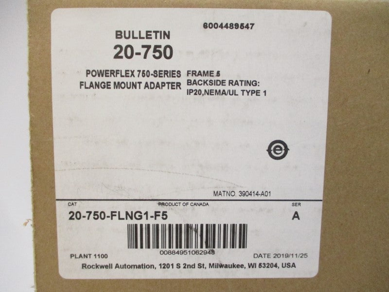 ALLEN BRADLEY 20-750-FLNG1-F5 SER. A DATE: 2019 (BR/WH) NSFS