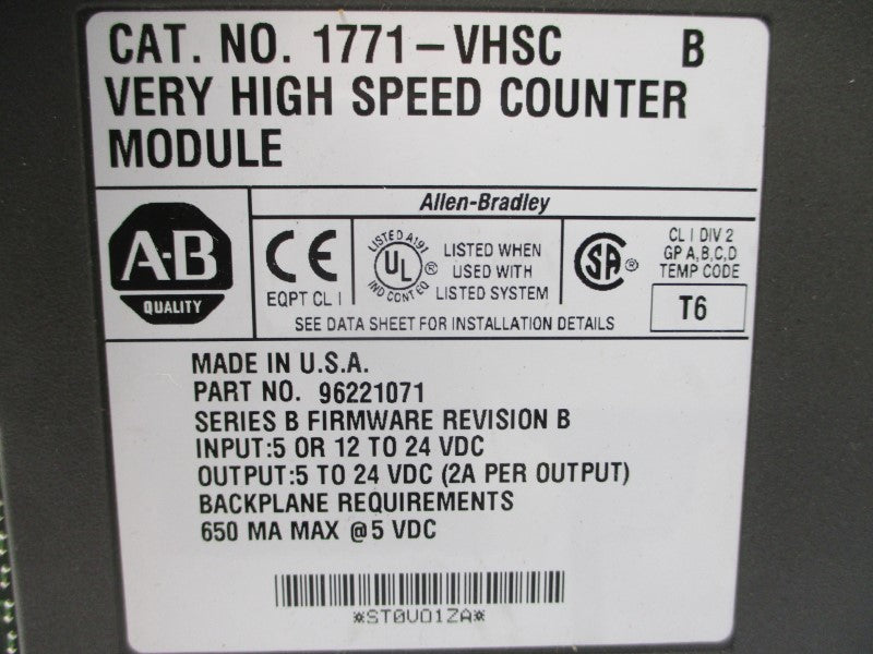 ALLEN BRADLEY 1771-VHSC SER. B F/W B 12-24VDC 2A UNMP