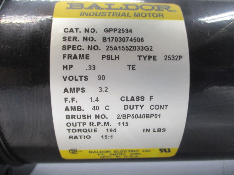 BALDOR GPP2534 25A155Z033G2 90V 3.2A NSNP