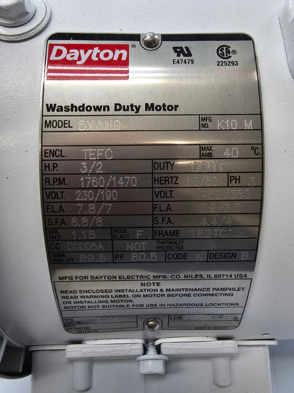 DAYTON 5XAU0 460V 3.9A NSMP