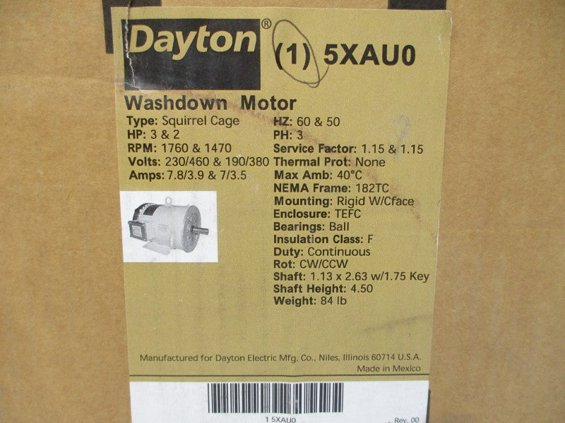 DAYTON 5XAU0 460V 3.9A NSMP