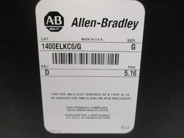 ALLEN BRADLEY 1400ELKC6 SER. G F/W 5.16 115/230VAC 3.15A REV. D NSNP