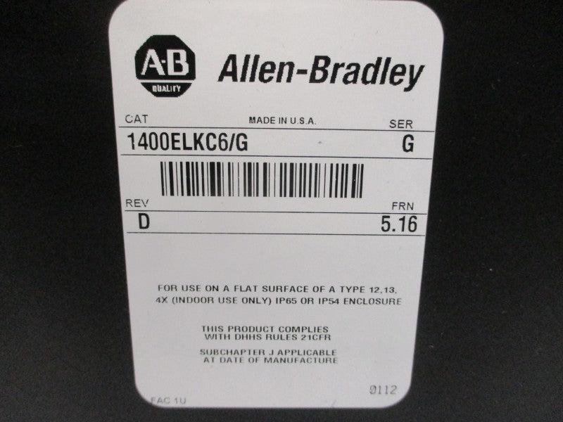 ALLEN BRADLEY 1400ELKC6 SER. G F/W 5.16 115/230VAC 3.15A REV. D NSNP