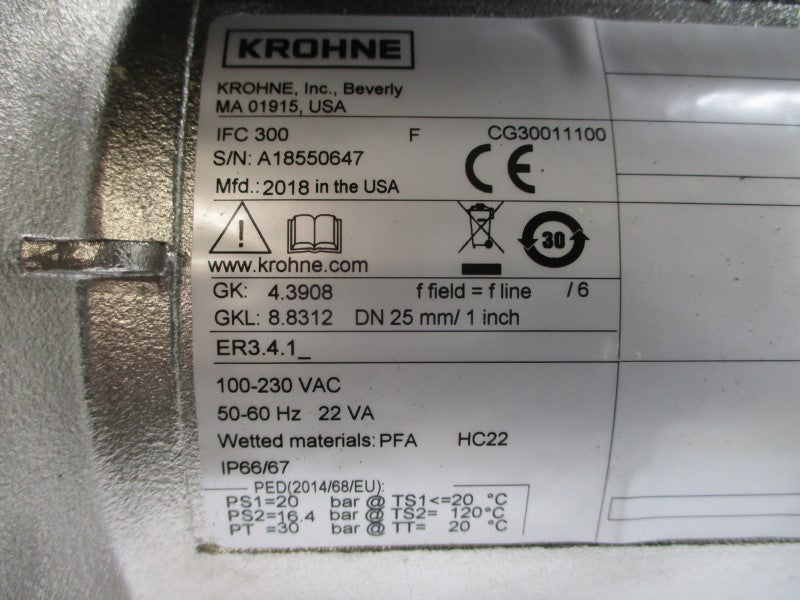 KROHNE ER3.4.1 IFC300 CG30011100 100-230VAC NSNP