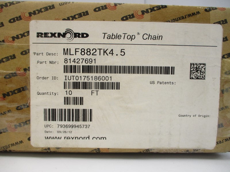 REXNORD 81427691 MLF882TK4.5 10' NSMP