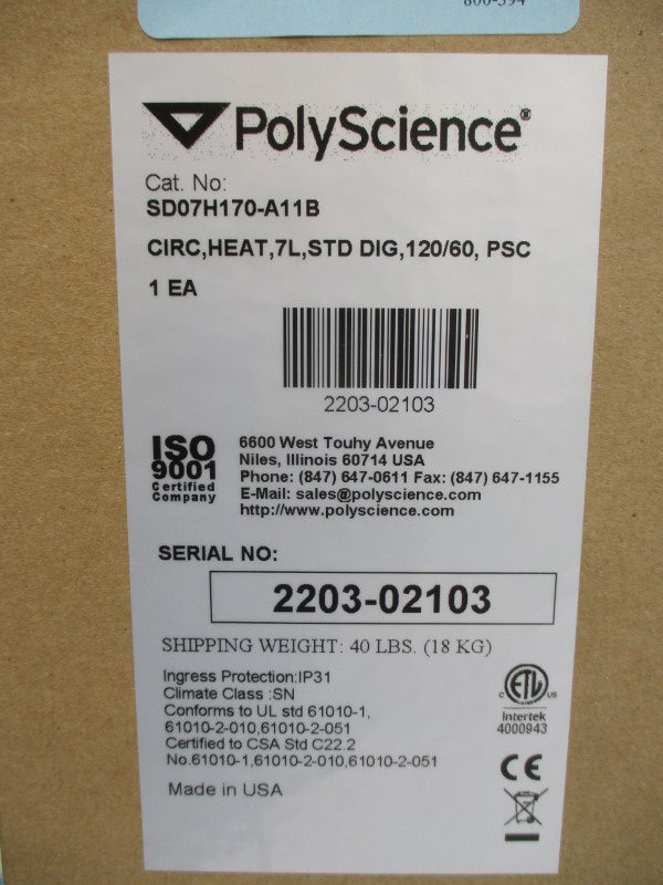 POLYSCIENCE SD07H170-A11B 120VAC NSMP