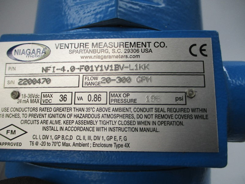 NIAGARA METERS NFI-4.0-F01Y1V1BV-L1KK 18-36VDC 195PSI NSNP
