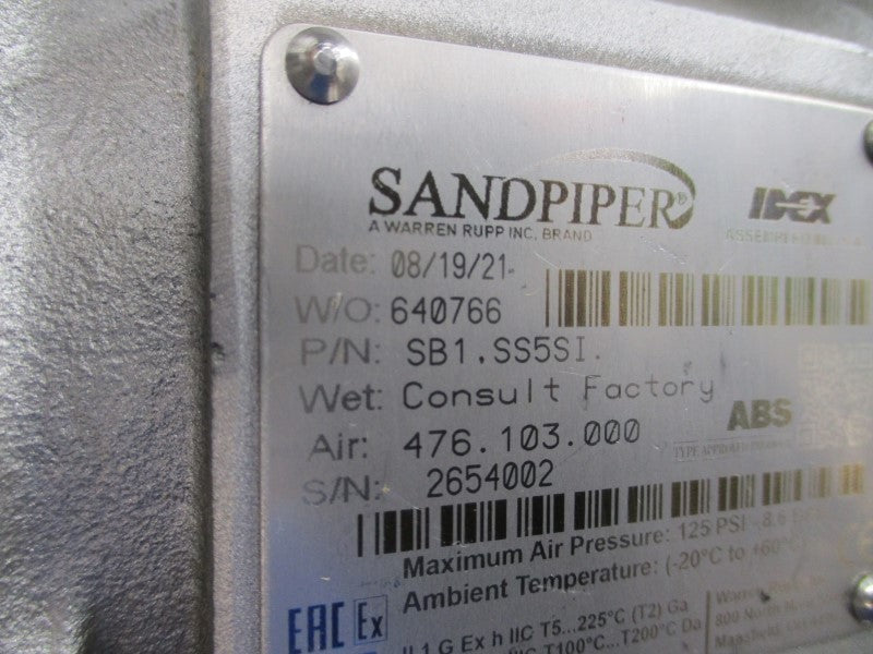 SANDPIPER SB1.SS5SI 125PSI NSNP