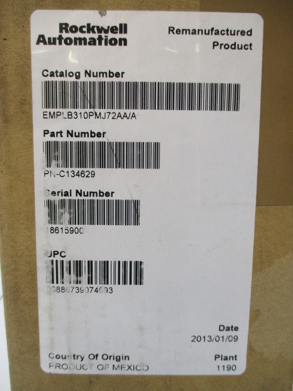 ALLEN BRADLEY MPL-B310P-MJ72AA SER. A 460VAC 2.40A REMAN