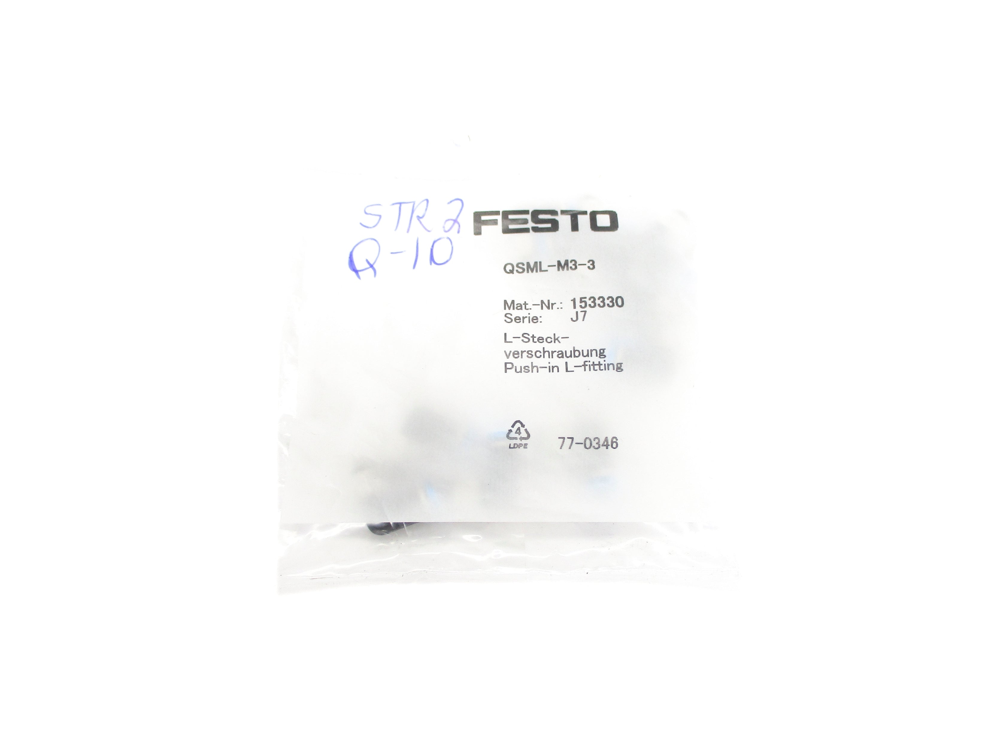 FESTO QSML-M3-3 153330 (PKG OF 10) NSMP