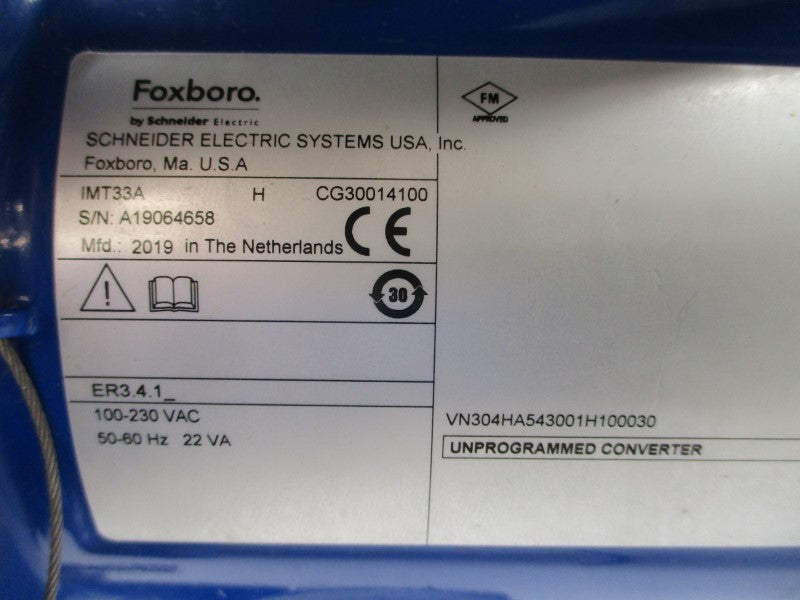 FOXBORO IMT33A VN304HA543001H100030 100-230VAC UNMP