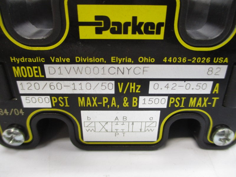 PARKER D1VW001CNYCF 110/120V 0.42-0.50A 1500-5000PSI NSNP
