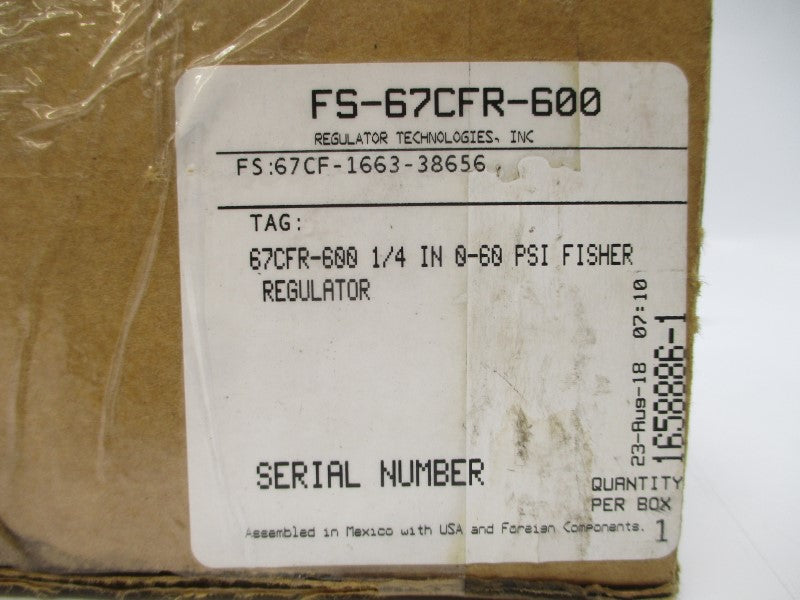 FISHER CONTROLS FS-67CFR-600 67CFR 0-60PSI NSMP
