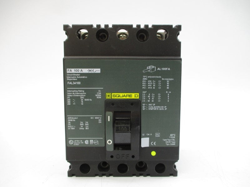 SQUARE D FAL34100 SER. 2 480V 100A NSMP