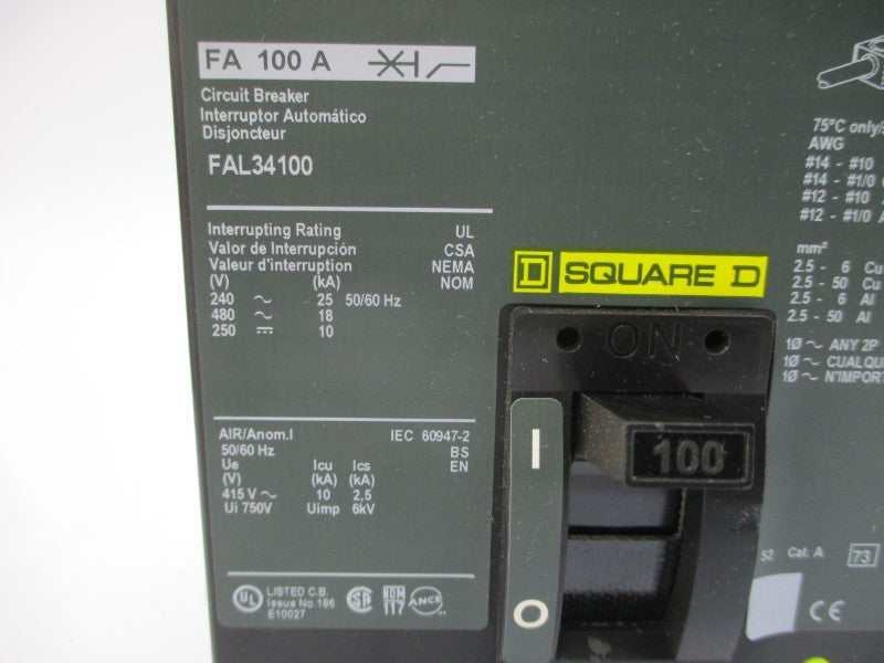 SQUARE D FAL34100 SER. 2 480V 100A NSMP