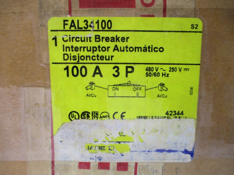SQUARE D FAL34100 SER. 2 480V 100A NSMP
