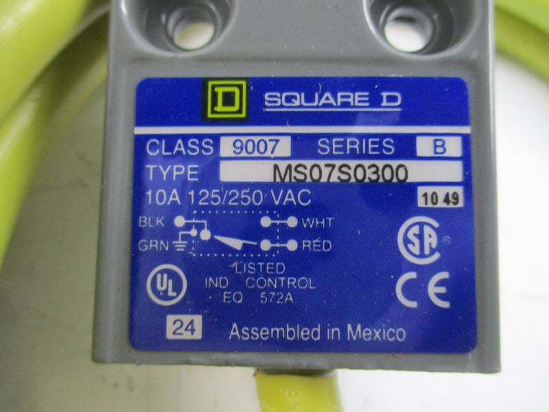 SQUARE D 9007MS07S0300 SER. B 125/250VAC 10A NSMP