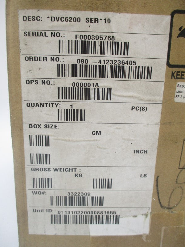 FISHER CONTROLS DVC6200 SER. 10 30VDC 145PSI NSMP