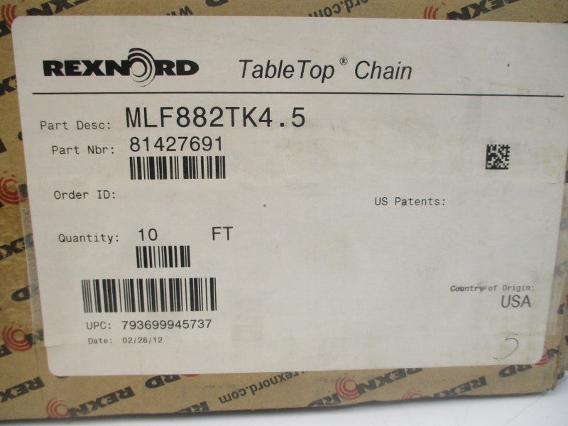 REXNORD 81427691 MLF882TK4.5 10' NSMP