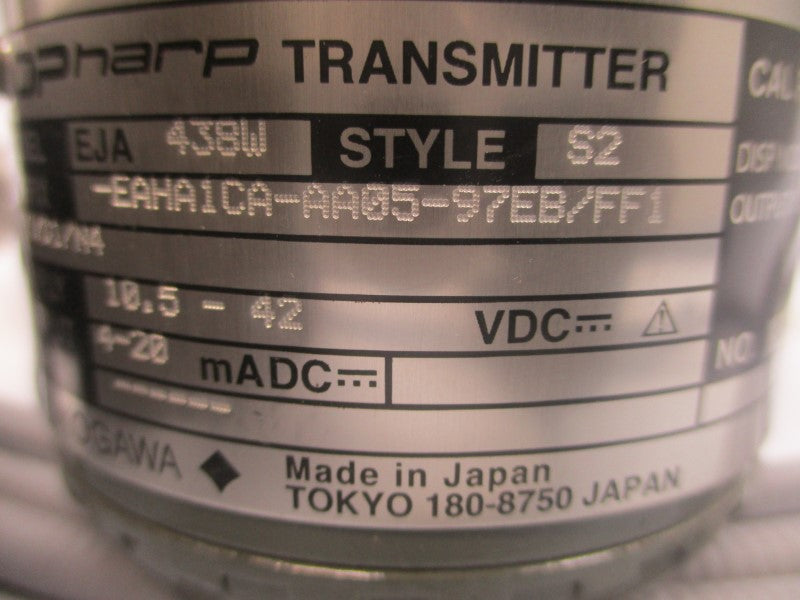 YOKOGAWA EJA438W-EAHA1CA-AA05-97EB/FF1/T/D1/N4 10.5-42VDC NSNP