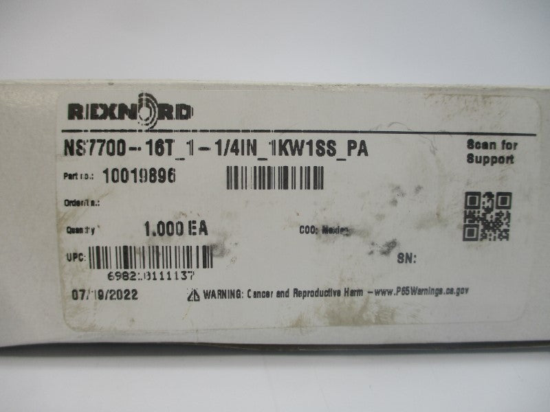 REXNORD 10019896 NS7700-16T_1-1/4IN_1KW1SS_PA NSMP