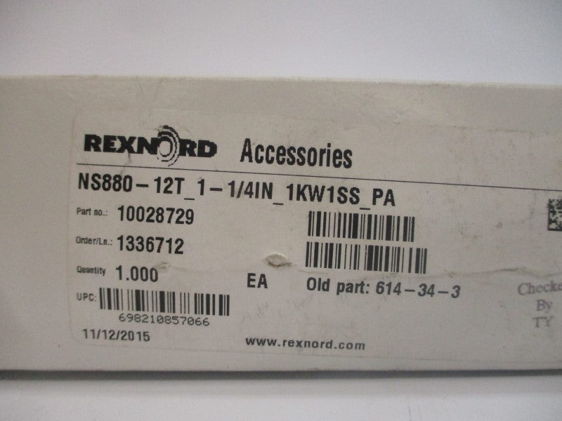 REXNORD 10028729 NS880-12T_1-1/4IN_1KW1SS_PA NSMP