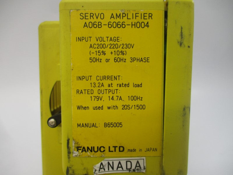 FANUC A06B-6066-H004 200/220/230VAC 13.2/14.7A UNMP